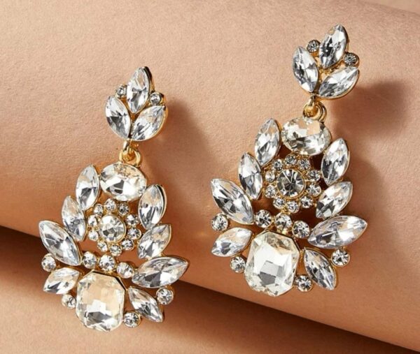 Shein gem stone dropping earrings in silver