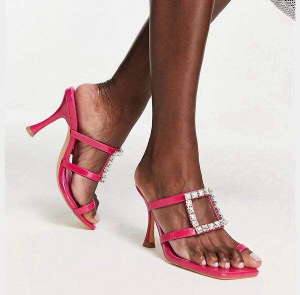 Topshop classy glitter mule in pink