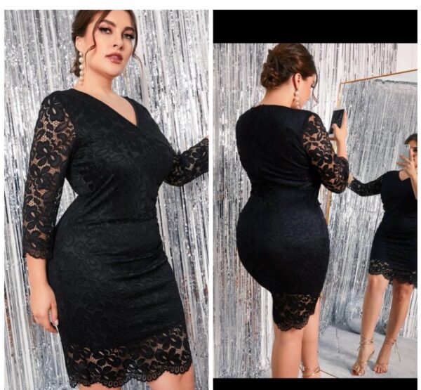 shein Lacey black plus size dress 16