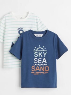 H&M boys cotton t-shirt sky sea sand kids
