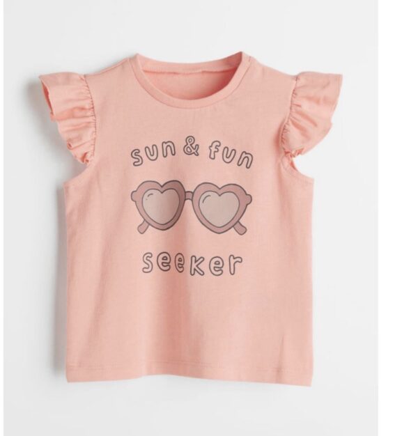 H&M girls t-shirt sun & fun seeker kids