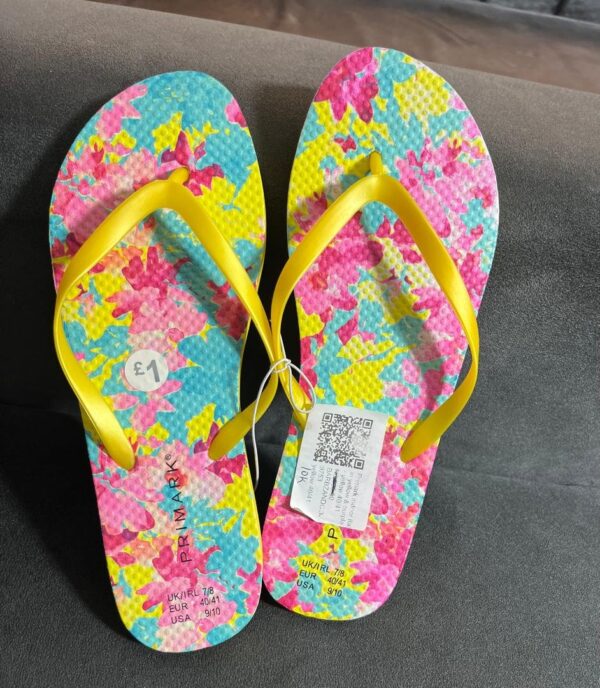 Primark indoor flat slippers in yellow