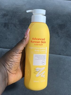 Advanced korean skin bright & dewy radiance  yellow body lotion