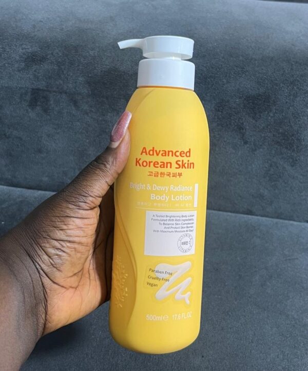 Advanced korean skin bright & dewy radiance  yellow body lotion
