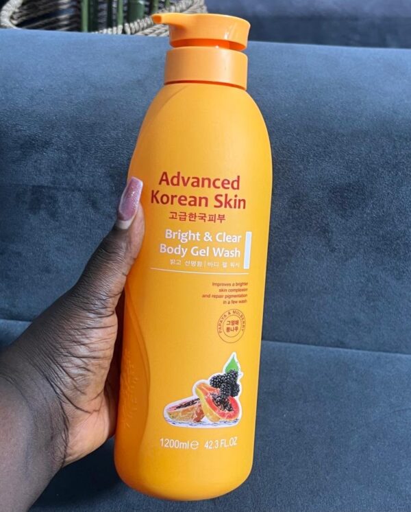 Advanced korean skin bright & clear papaya & mulberry body gel wash
