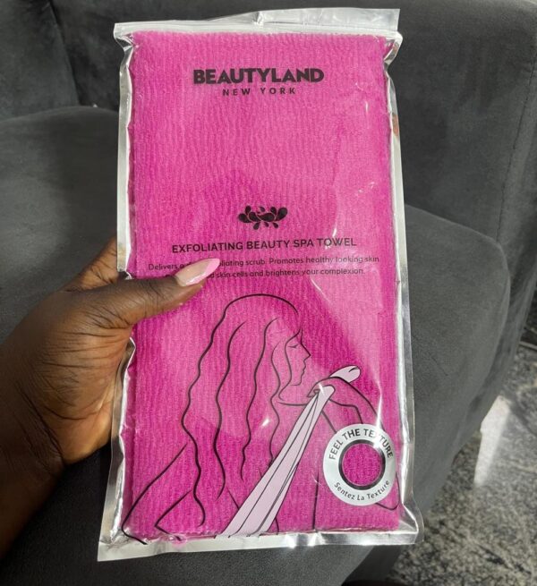 Beauty land new york exfoliating wash towel for bath & shower sponge - Image 2