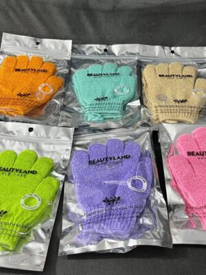 Beauty land exfoliating beauty bath gloves