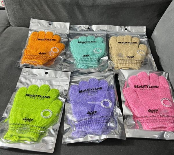 Beauty land exfoliating beauty bath gloves