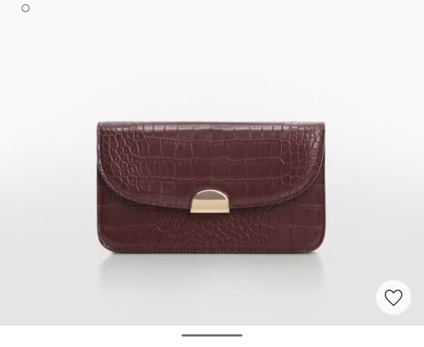 Mango croc animal effect bag in burgundy
