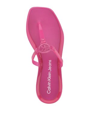 Calvin klein open toe jelly thong flat slippers in pink 40