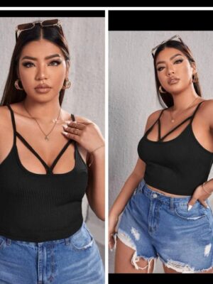 SHEIN front cut out cami inner top in black