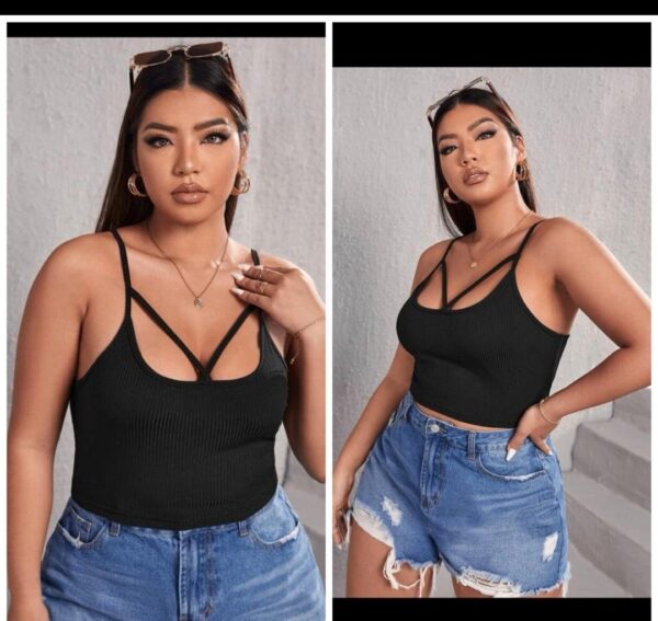 SHEIN front cut out cami inner top in black