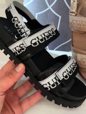 Guess double strap white & black sandals 41