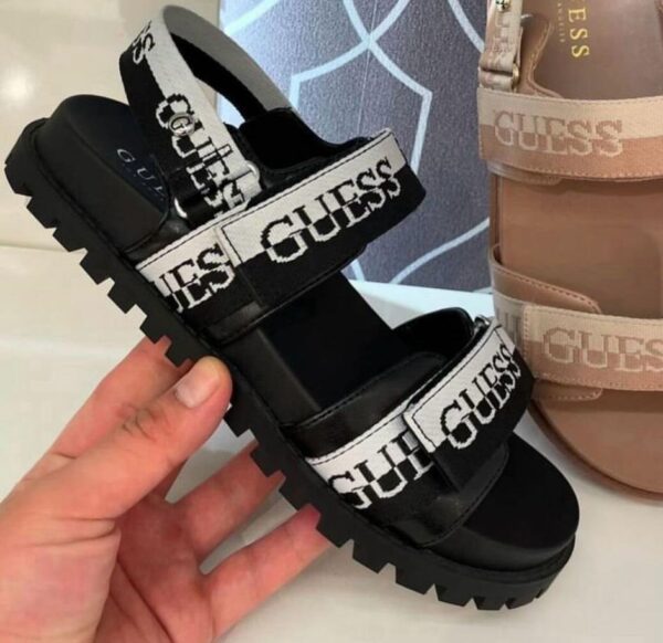 Guess double strap white & black sandals 41