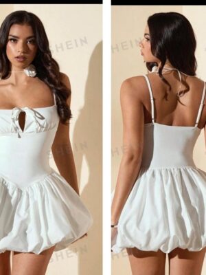 Shein cami solid ball dress in white 12/14