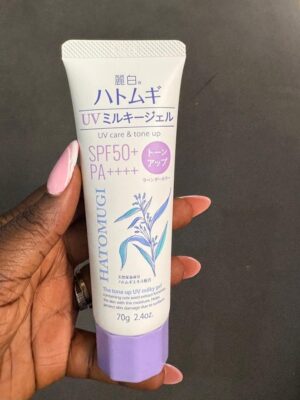 Hatomugi uv care & tone up spf 50 tube 70g light purple