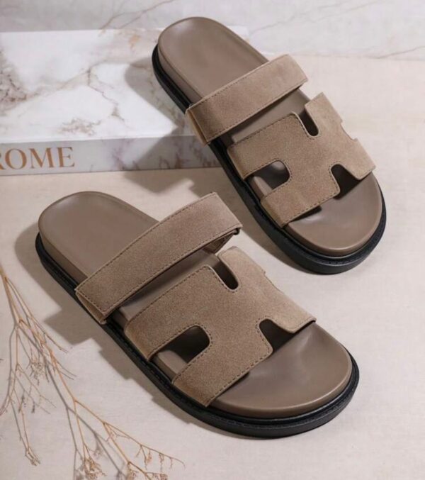 Shein Hermes style slide flat slippers in  nude
