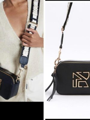 Riverisland hardware camera style cross bag in black