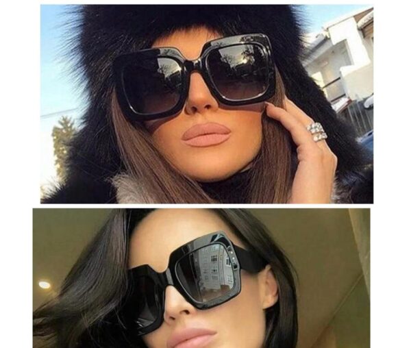 Shein oversized square frame sunglasses in black