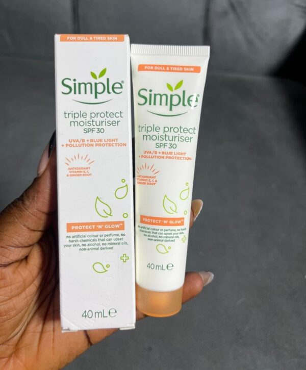 Simple triple protect moisturiser spf 30