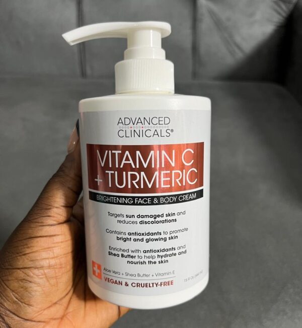 Advanced clinical vitamin c + turmeric brightening face & body cream