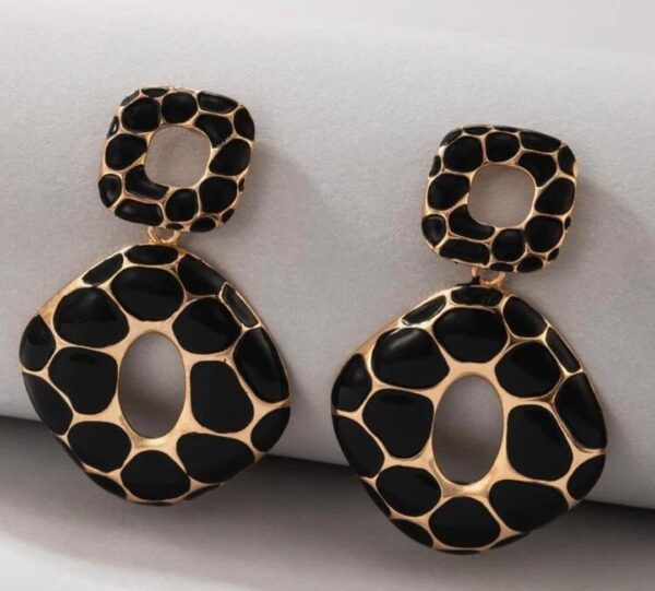 Shein  black/gold detail drop earrings