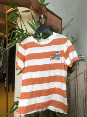 H&M tom _ jerry boys t-shirt white/orange stripe