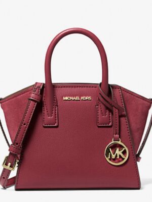 Michael kors Avril extra small leather suede bag in red cherry