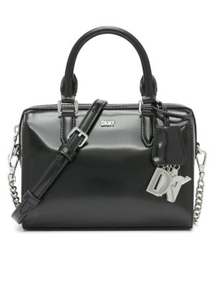 Dkny mini paige duffle bag with silver details in black