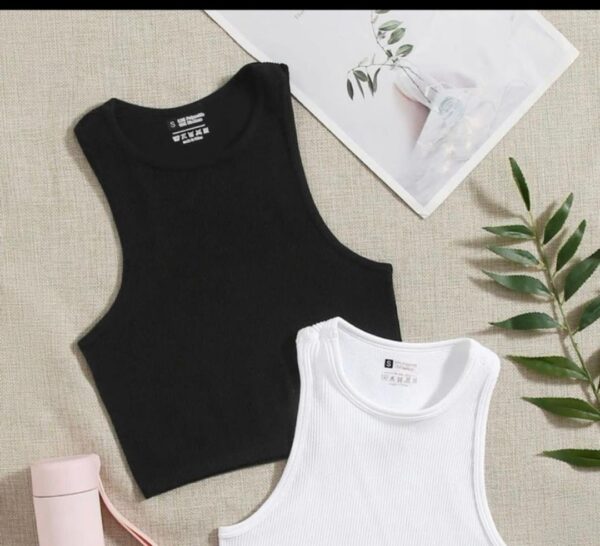 Shein ribbed tank top in black 12/14
