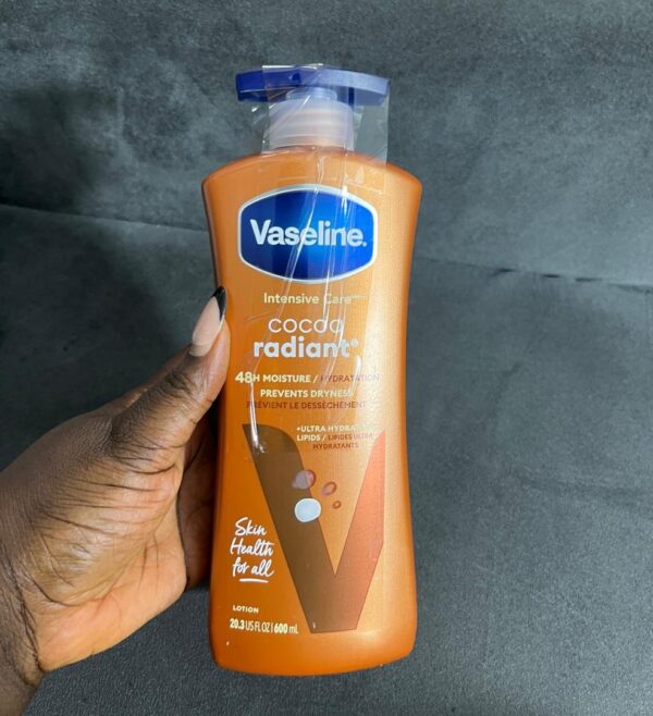 Vaseline cocoa radiant 48h moisture lotion 600ml brown bottle