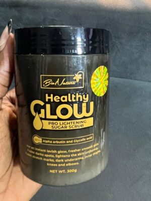 Bio nature healthy glow alpha arbutin & glycolic acid sugar black scrub