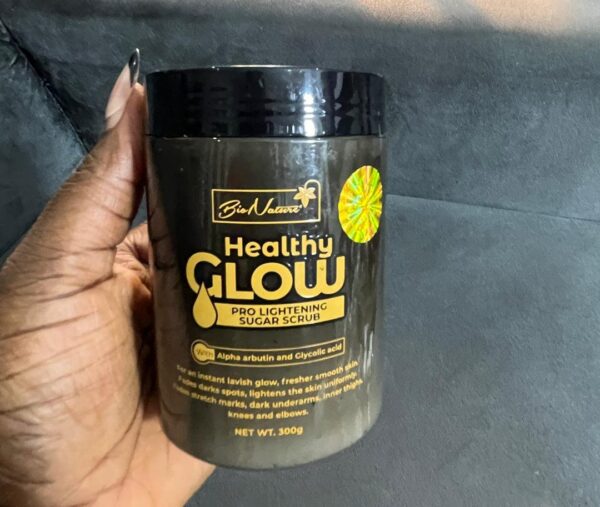 Bio nature healthy glow alpha arbutin & glycolic acid sugar black scrub