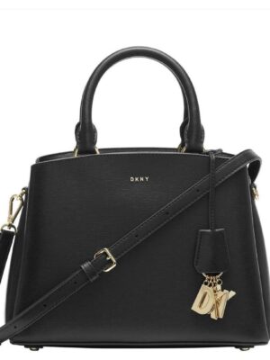 Dkny paige medium solid satchel bag in black