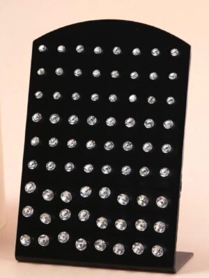 Shein 72 pair rhinestone stud earrings  in silver