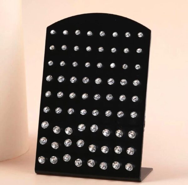 Shein 72 pair rhinestone stud earrings  in silver