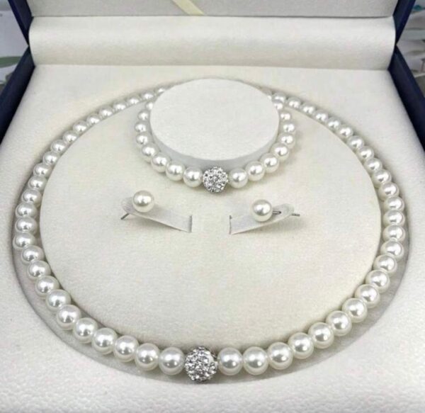 Shein pearl earring necklace & bangle set
