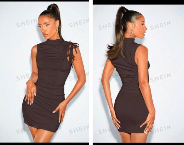 Shein sexy tank mock dress in brown 12/14