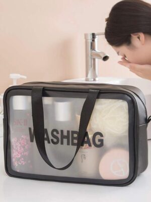 Shein transparent wash bag in black (L)