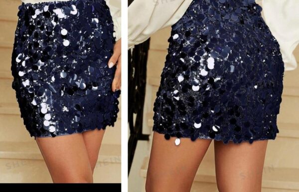 Shein sequins skirt in navy blue