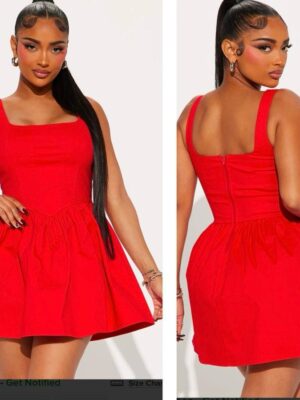 Fashionnova harmony corset mini dress in red L