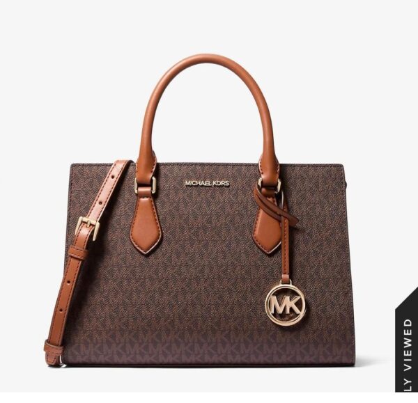 Michael kors sheila medium logo satchel bag in brown