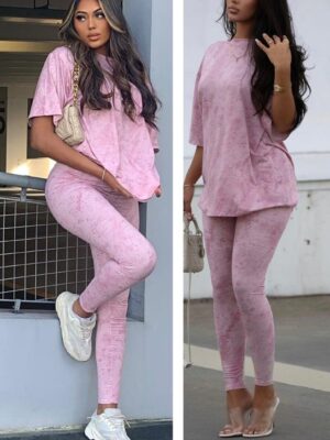 Fashionnova chelsea leggings set in pink XL