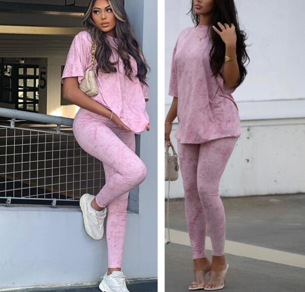 Fashionnova chelsea leggings set in pink XL
