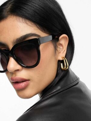 Asos chunky flare cat eye sunglasses in black