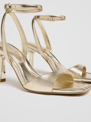Stradivarius classy gold sandals heels