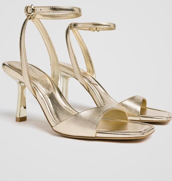 Stradivarius classy gold sandals heels