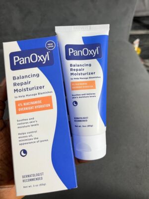 Panoxyl balancing repair moisturizer 4% niacinamide overnight hydration PM