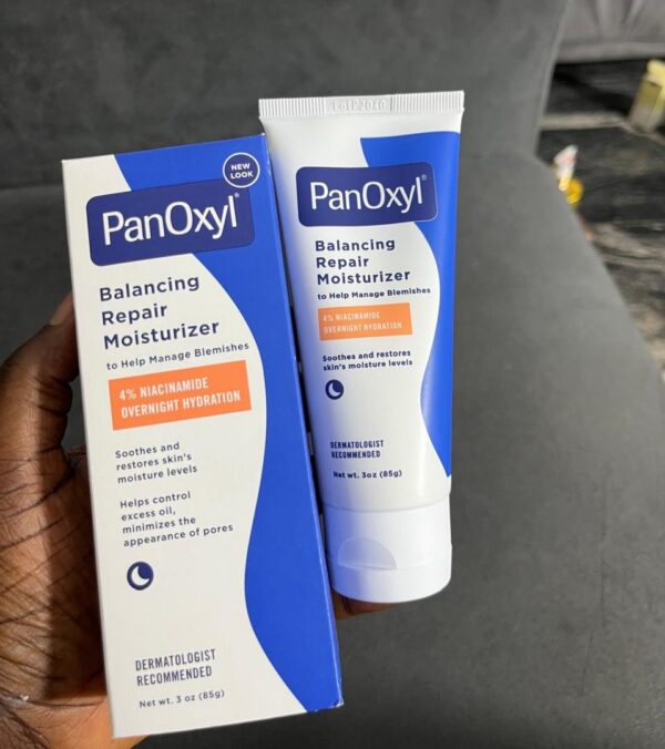 Panoxyl balancing repair moisturizer 4% niacinamide overnight hydration PM