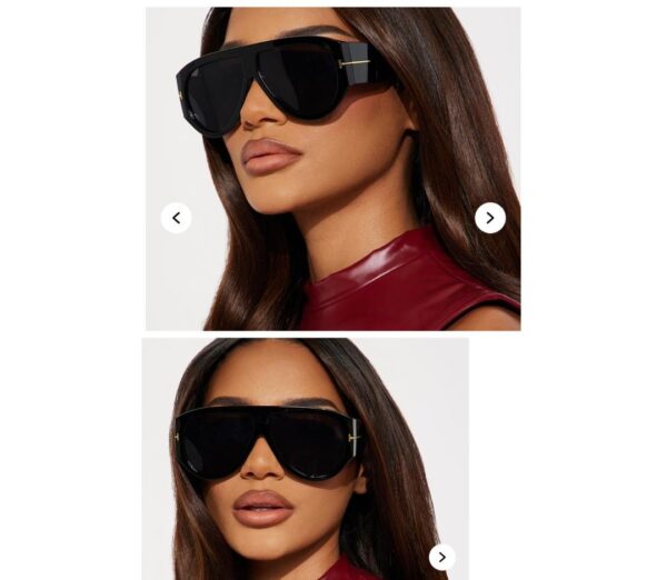Fashionnova solid elle sunglasses in black